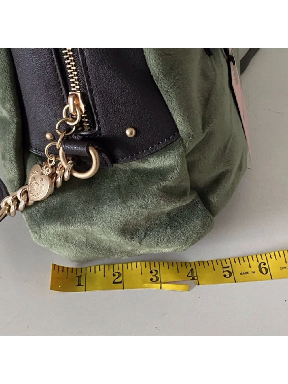 Juicy Couture The Key To Juicy Satchel Crossbody Super Greens Velvet Charm NEW
